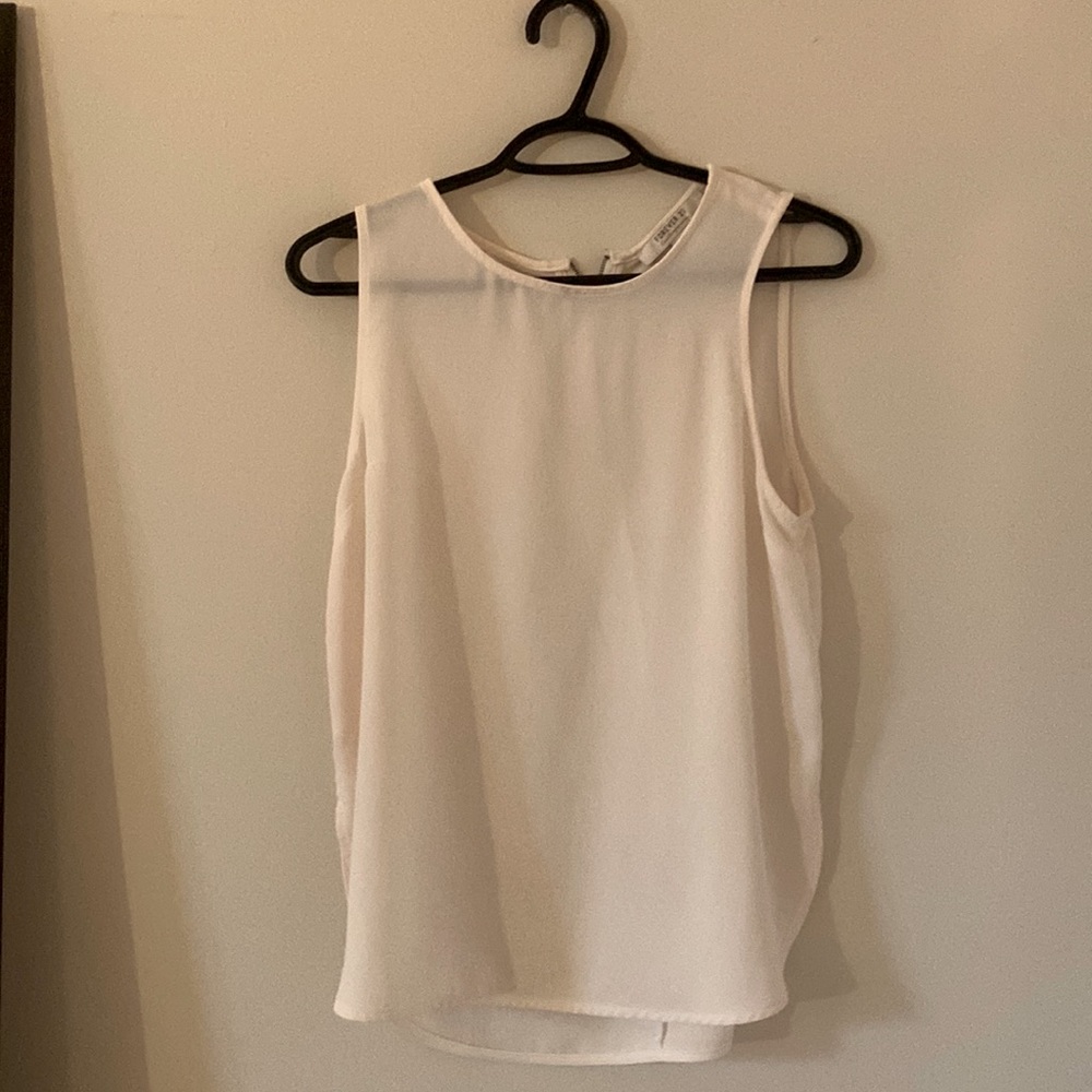 Forever 21 Sheer Cream Top Size Small